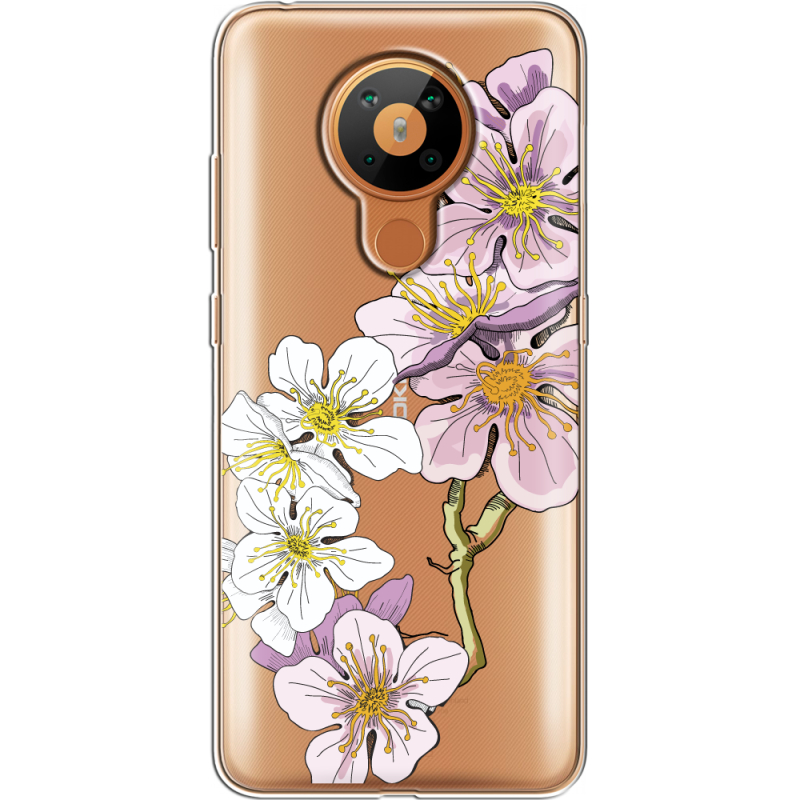 Прозрачный чехол BoxFace Nokia 5.3 Cherry Blossom