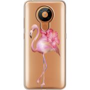 Прозрачный чехол BoxFace Nokia 5.3 Floral Flamingo