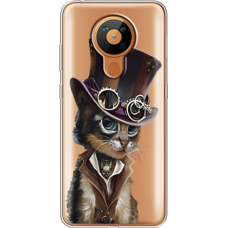 Прозрачный чехол BoxFace Nokia 5.3 Steampunk Cat