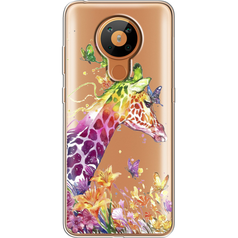 Прозрачный чехол BoxFace Nokia 5.3 Colorful Giraffe