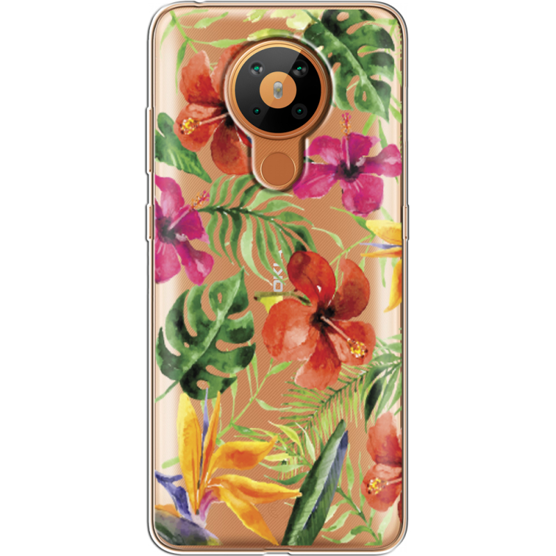 Прозрачный чехол BoxFace Nokia 5.3 Tropical Flowers