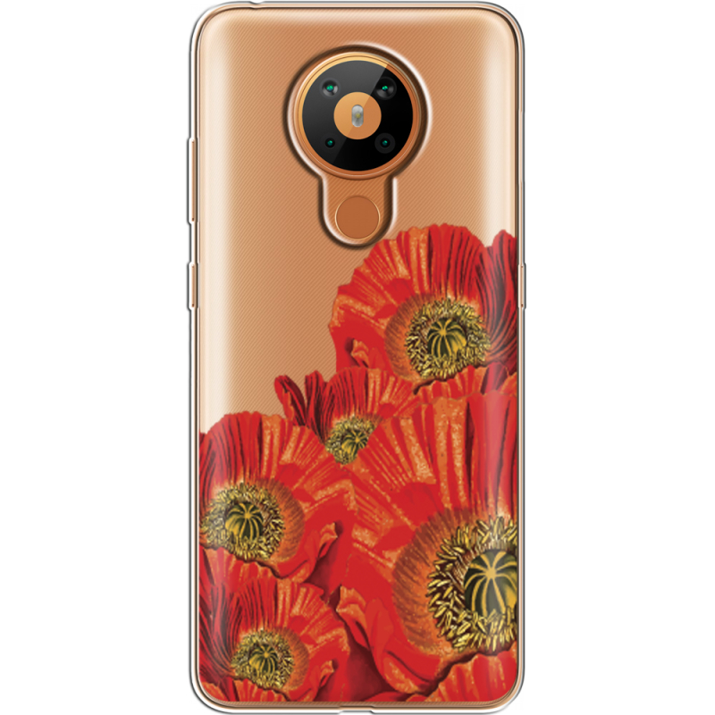 Прозрачный чехол BoxFace Nokia 5.3 Red Poppies