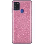 Чехол с блёстками Samsung Galaxy A21s (A217) Розовый