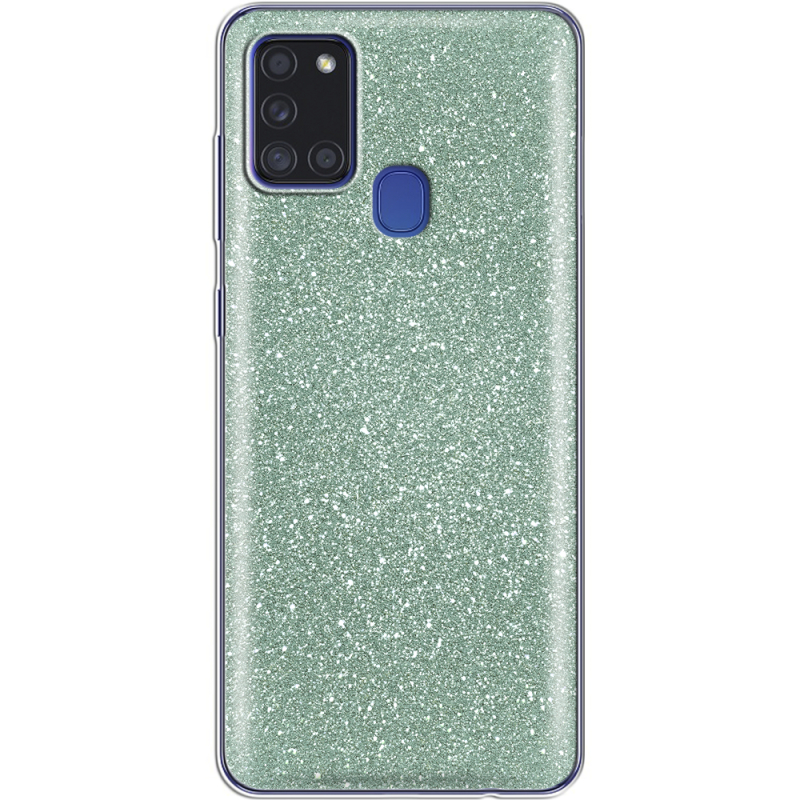 Чехол с блёстками Samsung Galaxy A21s (A217) Зеленый
