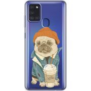 Прозрачный чехол BoxFace Samsung Galaxy A21s (A217) Dog Coffeeman