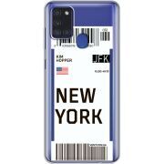 Прозрачный чехол BoxFace Samsung Galaxy A21s (A217) Ticket New York