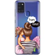 Прозрачный чехол BoxFace Samsung Galaxy A21s (A217) Super Mama and Daughter
