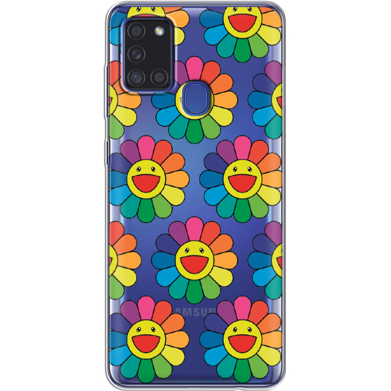 Прозрачный чехол BoxFace Samsung Galaxy A21s (A217) Hippie Flowers