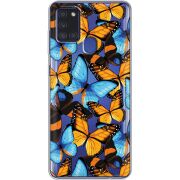 Прозрачный чехол BoxFace Samsung Galaxy A21s (A217) Butterfly Morpho
