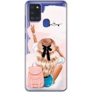 Прозрачный чехол BoxFace Samsung Galaxy A21s (A217) Travel Girl