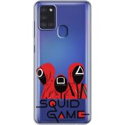 Прозрачный чехол BoxFace Samsung Galaxy A21s (A217) siquid game люди в красном