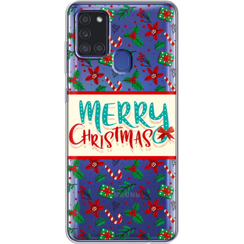 Прозрачный чехол BoxFace Samsung Galaxy A21s (A217) Vintage Christmas Pattern