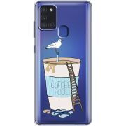 Прозрачный чехол BoxFace Samsung Galaxy A21s (A217) Segull in Cofee Pool