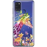 Прозрачный чехол BoxFace Samsung Galaxy A21s (A217) Colorful Giraffe