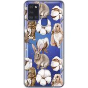 Прозрачный чехол BoxFace Samsung Galaxy A21s (A217) Cotton and Rabbits