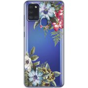 Прозрачный чехол BoxFace Samsung Galaxy A21s (A217) Floral