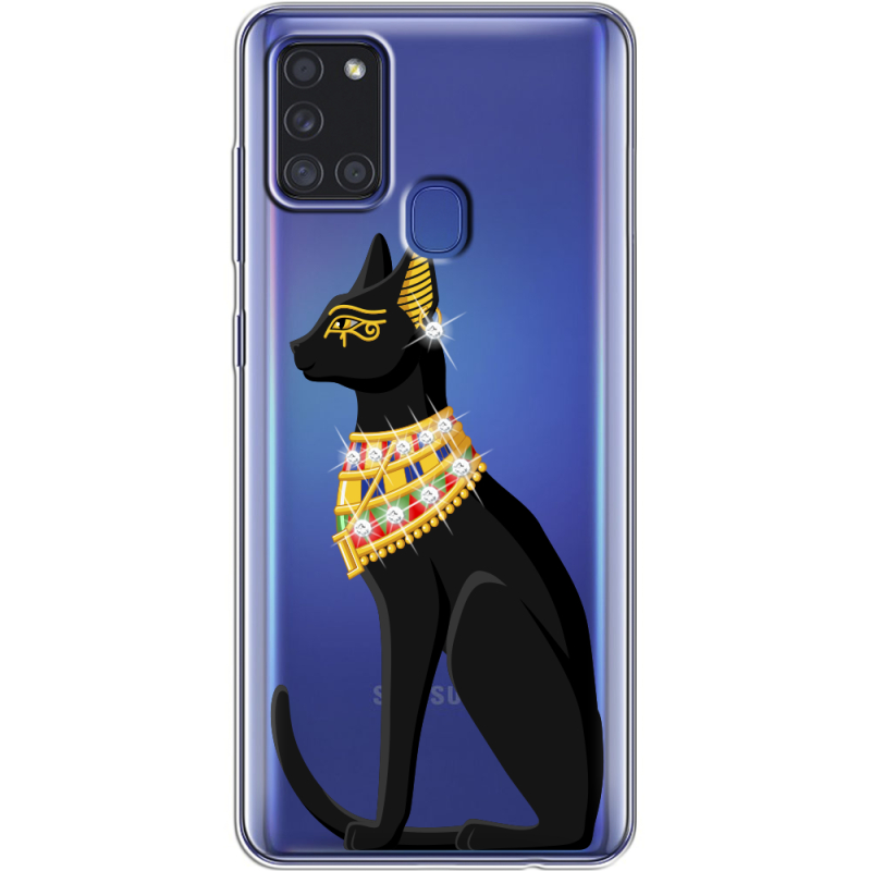 Чехол со стразами Samsung Galaxy A21s (A217) Egipet Cat