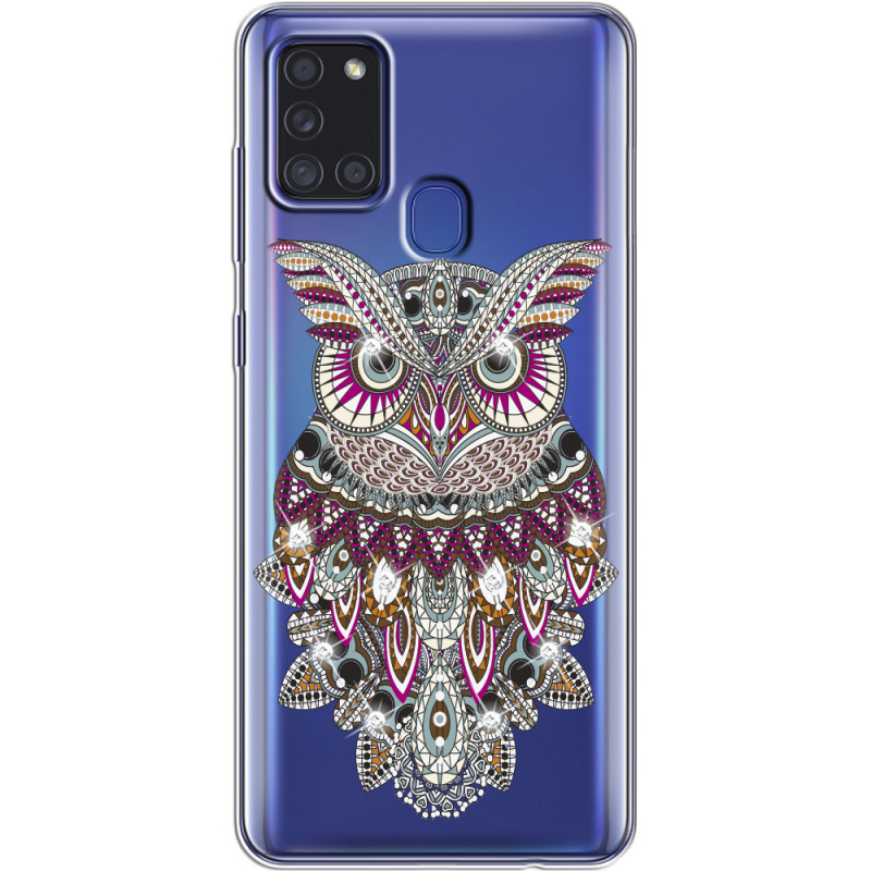 Чехол со стразами Samsung Galaxy A21s (A217) Owl