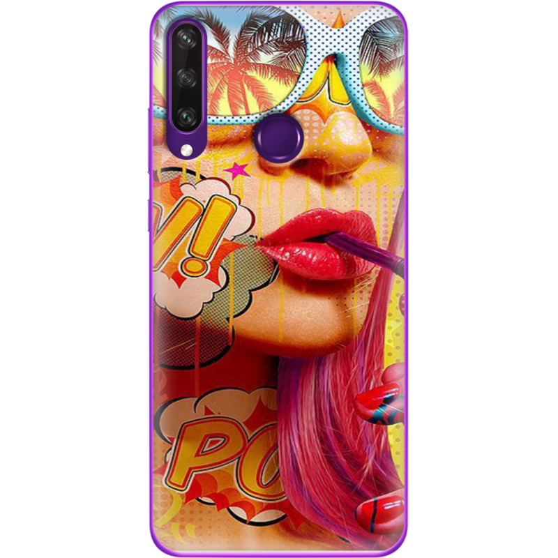 Чехол BoxFace Huawei Y6p Yellow Girl Pop Art