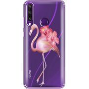 Прозрачный чехол BoxFace Huawei Y6p Floral Flamingo