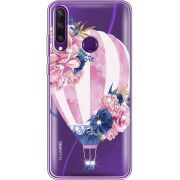 Чехол со стразами Huawei Y6p Pink Air Baloon