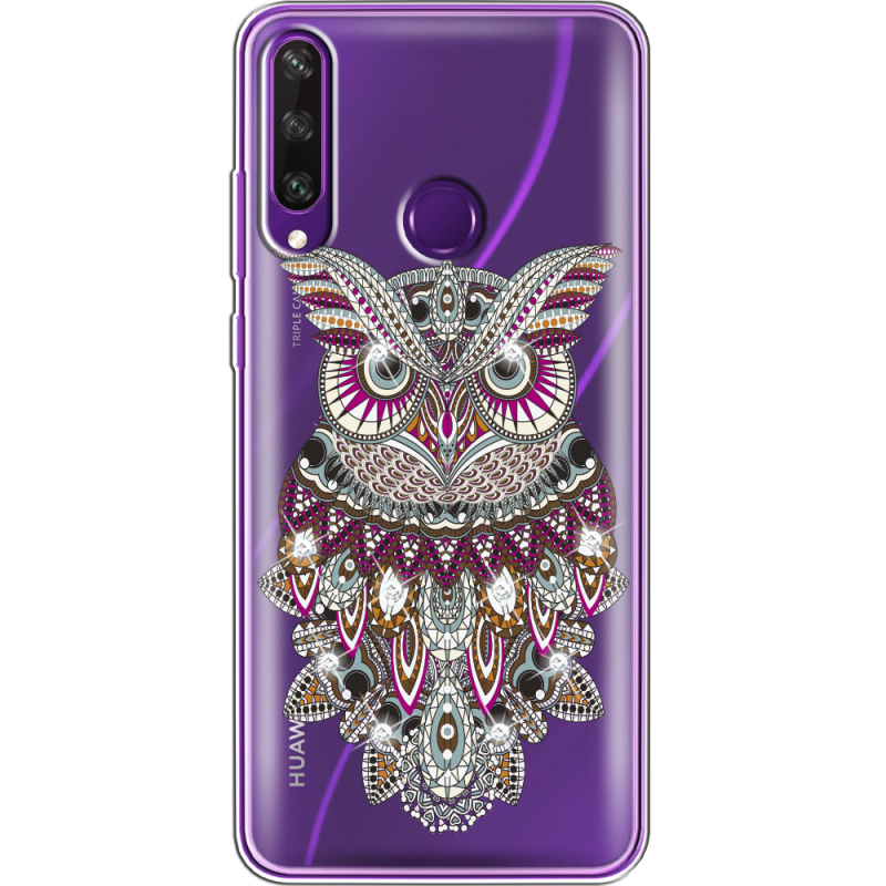 Чехол со стразами Huawei Y6p Owl