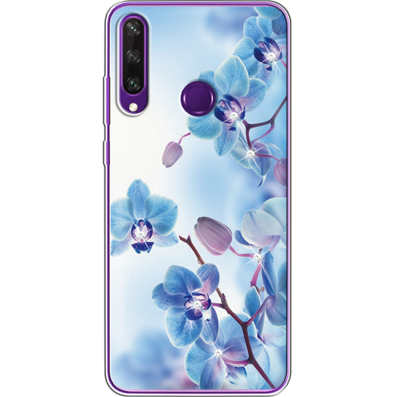 Чехол со стразами Huawei Y6p Orchids
