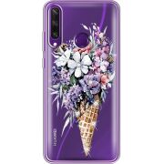 Чехол со стразами Huawei Y6p Ice Cream Flowers