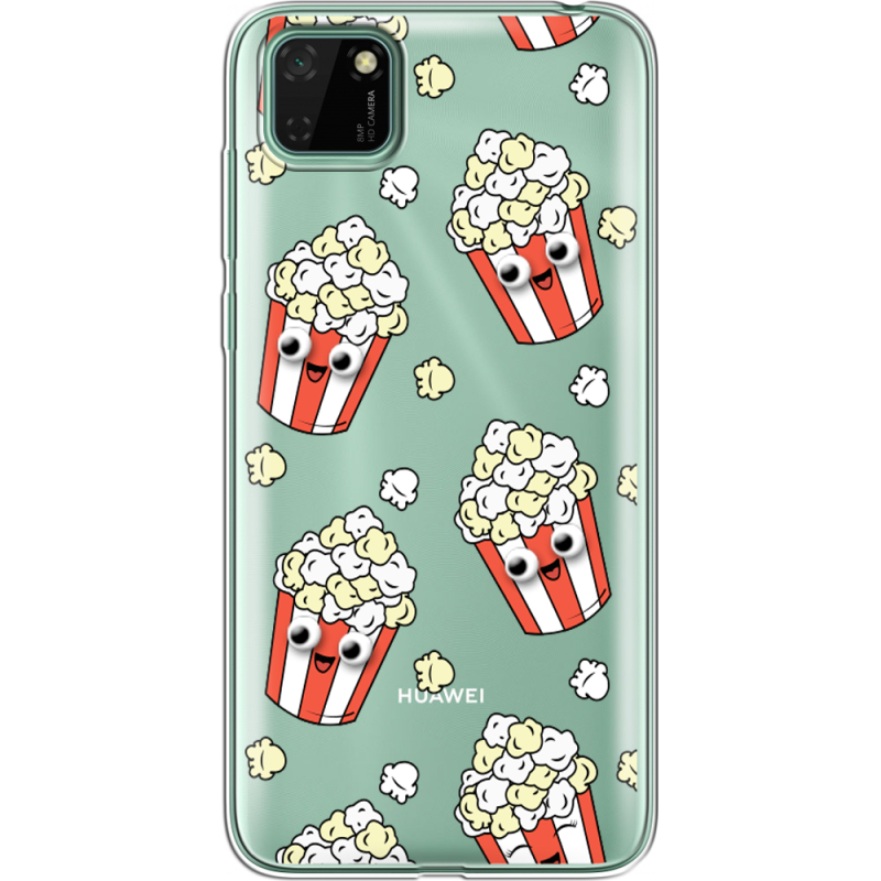 Прозрачный чехол BoxFace Huawei Y5p с 3D-глазками Popcorn