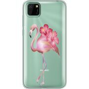 Прозрачный чехол BoxFace Huawei Y5p Floral Flamingo