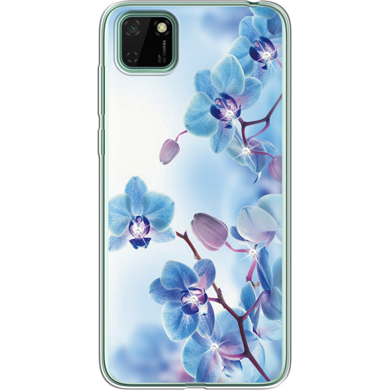 Чехол со стразами Huawei Y5p Orchids