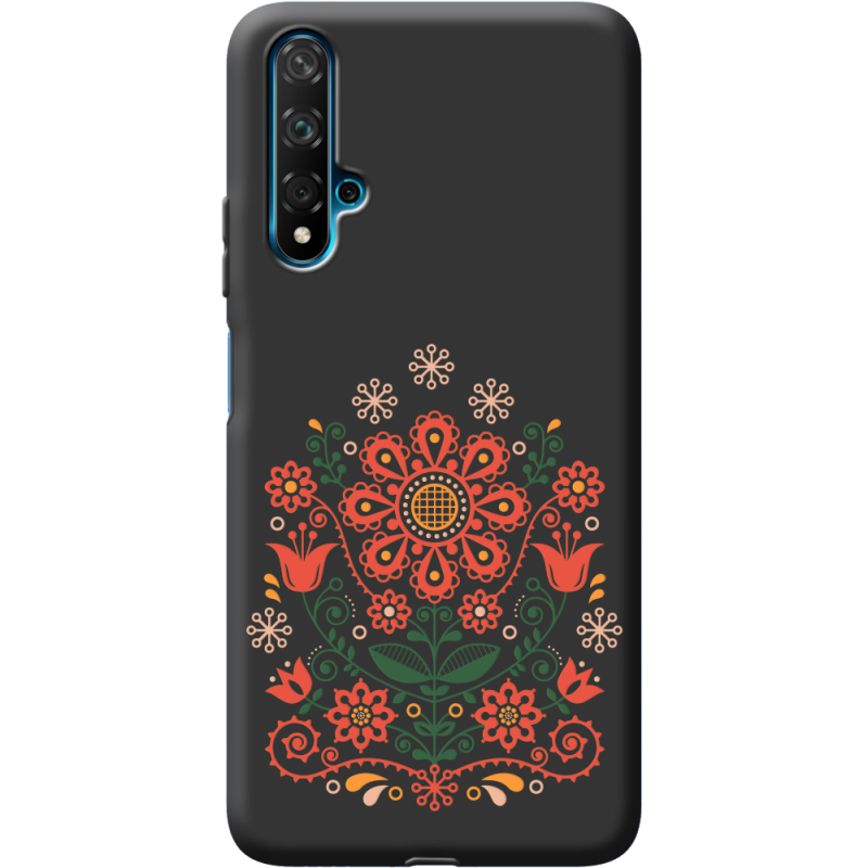 Черный чехол BoxFace Huawei Nova 5T Ukrainian Ornament