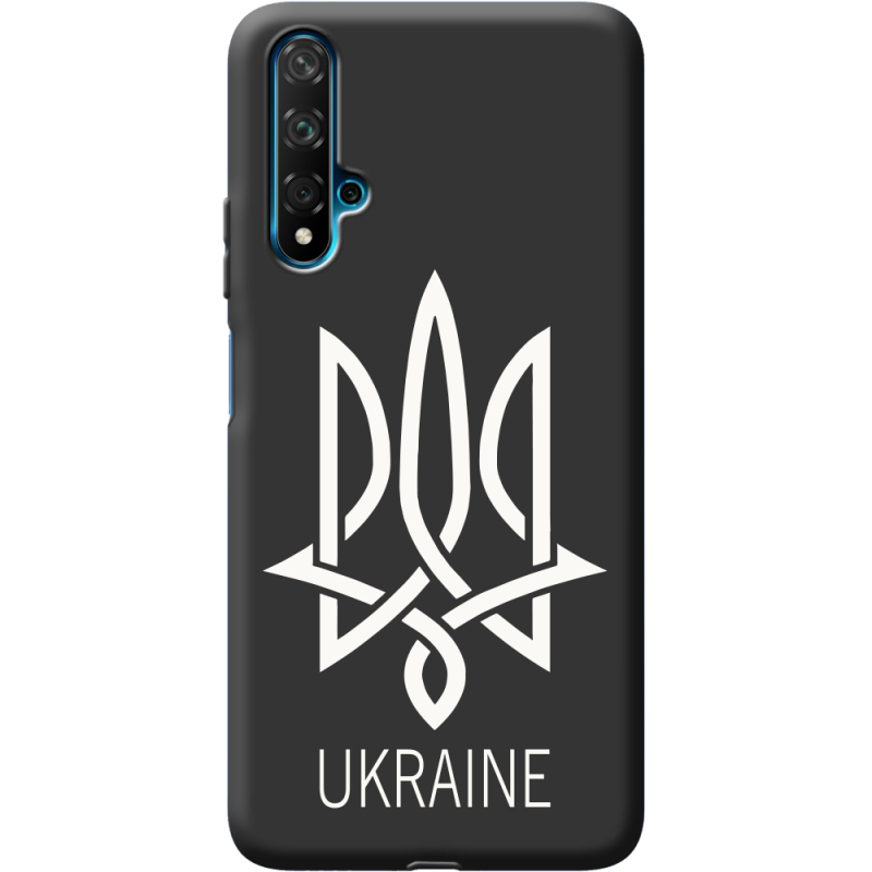 Черный чехол BoxFace Huawei Nova 5T Тризуб монограмма ukraine