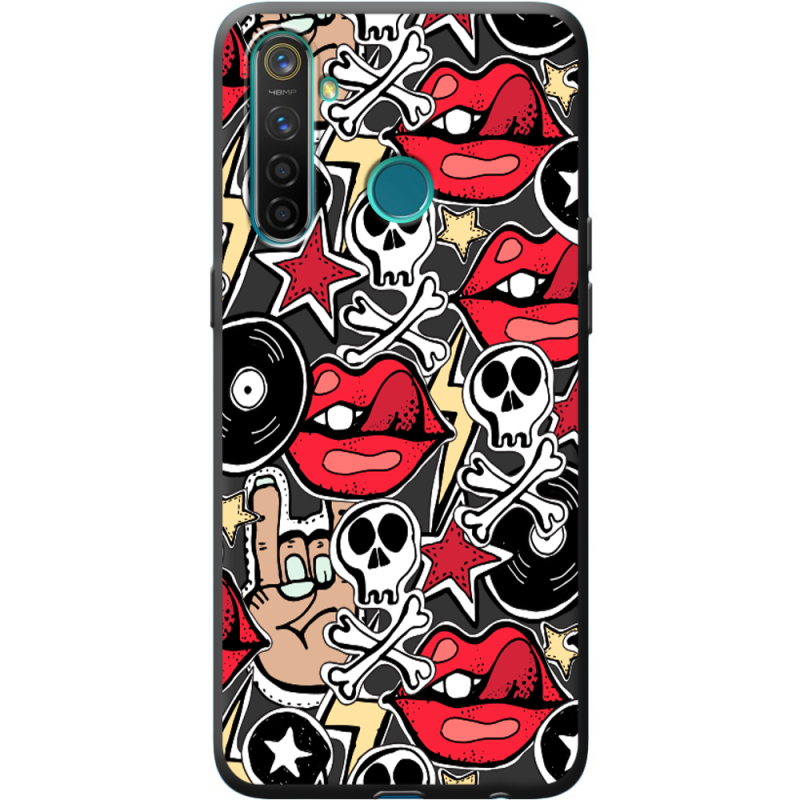 Черный чехол BoxFace Realme 5 / 6i Rock Graffiti