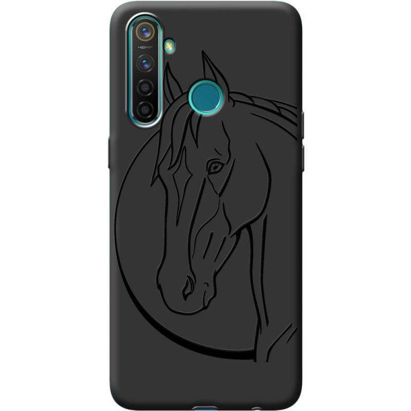 Черный чехол BoxFace Realme 5 / 6i Horse