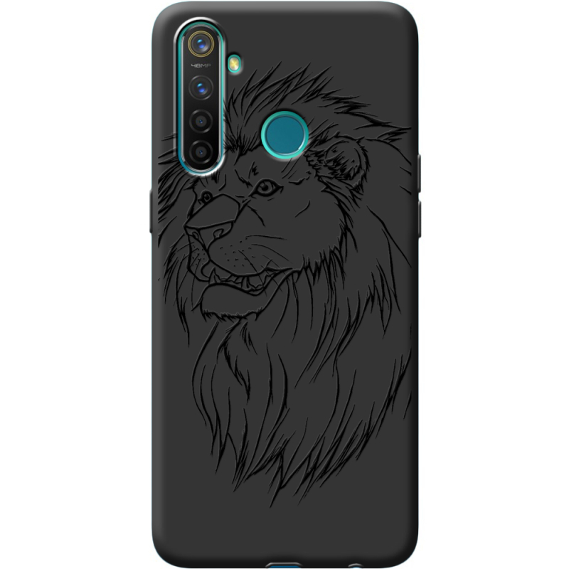 Черный чехол BoxFace Realme 5 / 6i Lion