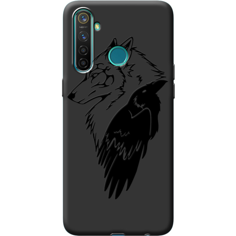 Черный чехол BoxFace Realme 5 / 6i Wolf and Raven