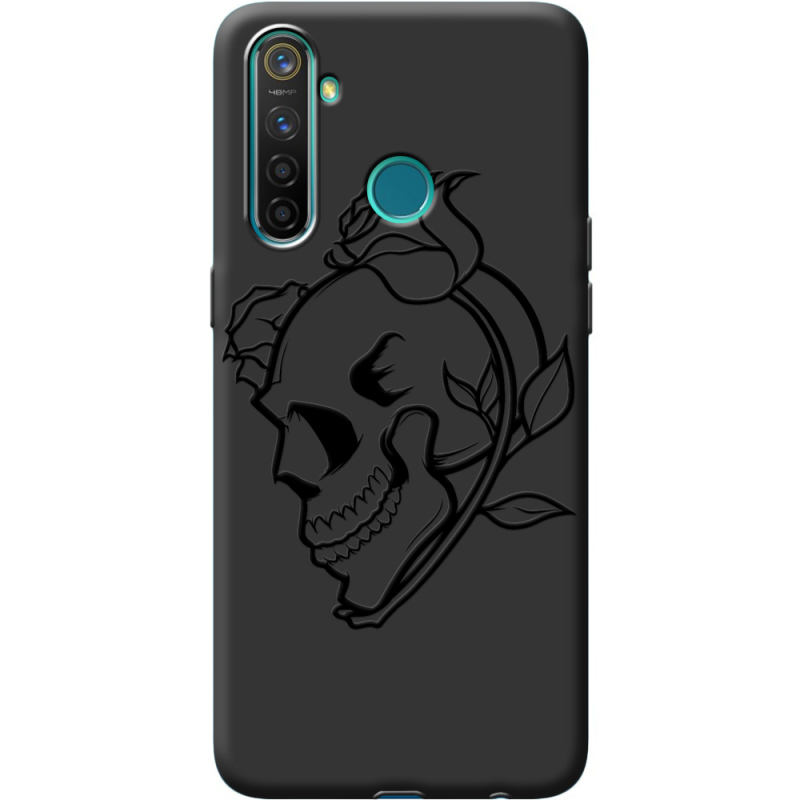 Черный чехол BoxFace Realme 5 / 6i Skull and Roses