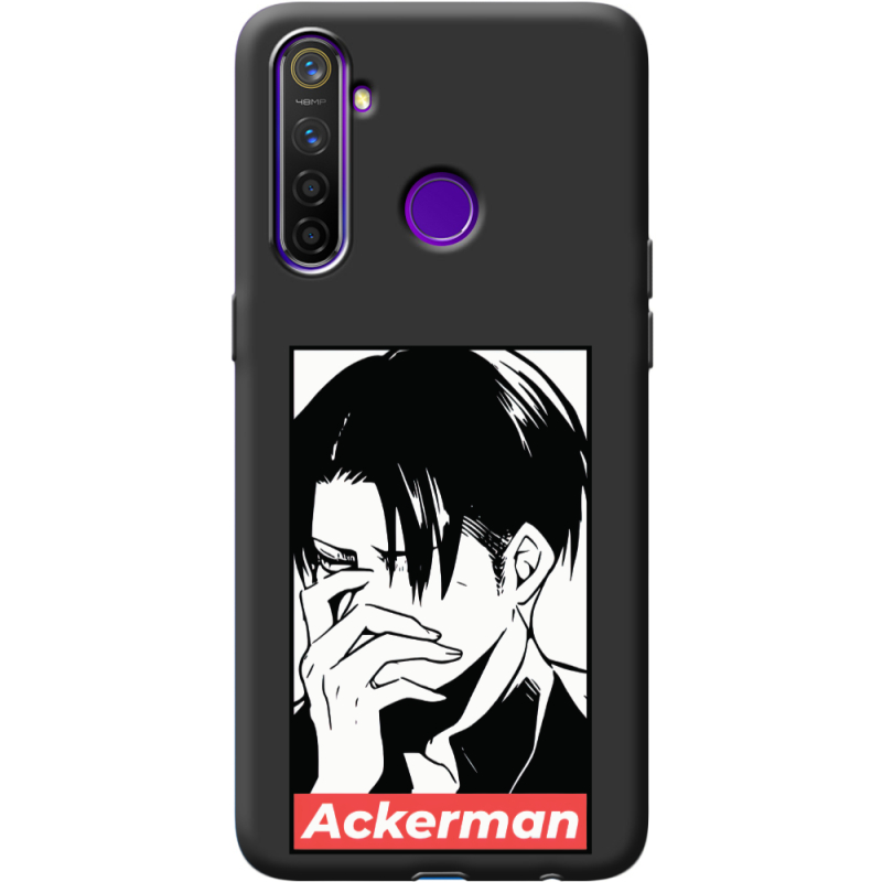 Черный чехол BoxFace Realme 5 Pro Attack On Titan - Ackerman