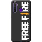 Черный чехол BoxFace Realme 5 Pro Free Fire White Logo