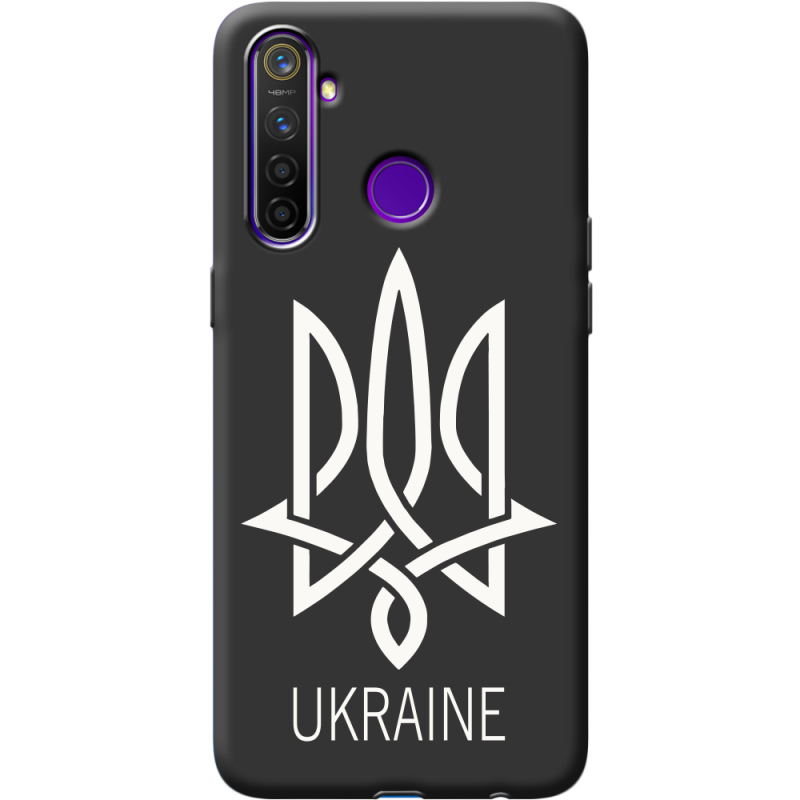 Черный чехол BoxFace Realme 5 Pro Тризуб монограмма ukraine