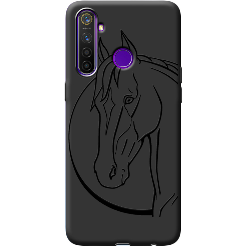 Черный чехол BoxFace Realme 5 Pro Horse