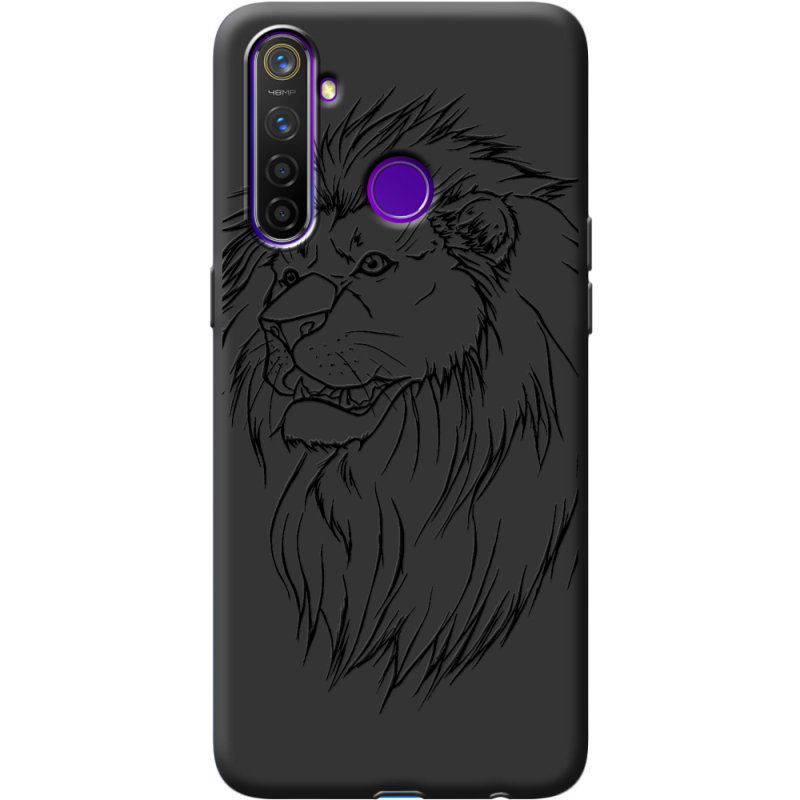 Черный чехол BoxFace Realme 5 Pro Lion