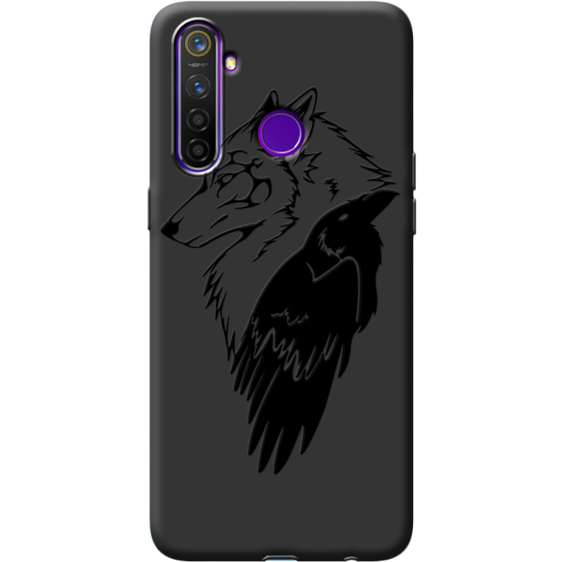 Черный чехол BoxFace Realme 5 Pro Wolf and Raven