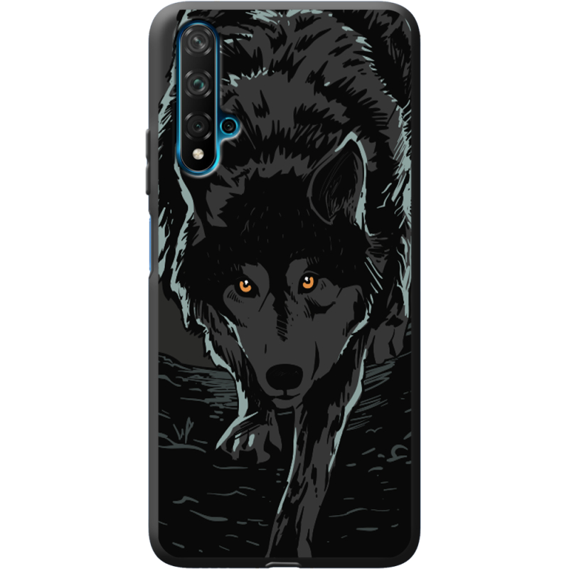 Черный чехол BoxFace Honor 20 Wolf