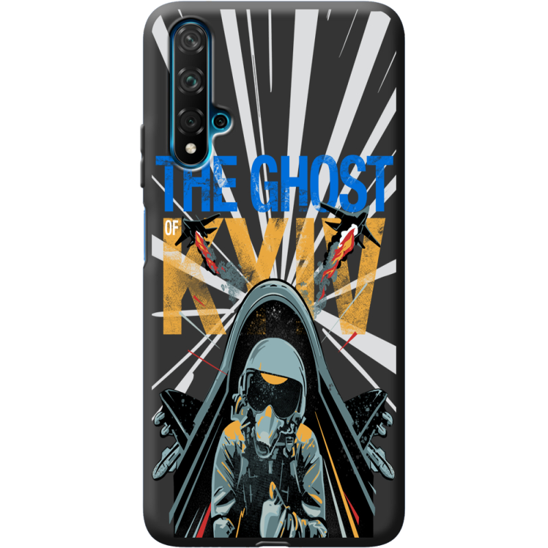 Черный чехол BoxFace Honor 20 Привид Києва в дії