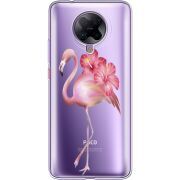 Прозрачный чехол BoxFace Poco F2 Pro Floral Flamingo