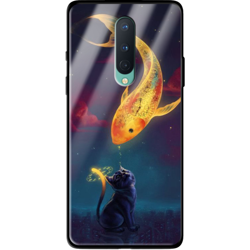 Защитный чехол BoxFace Glossy Panel OnePlus 8 Kitten And Fish