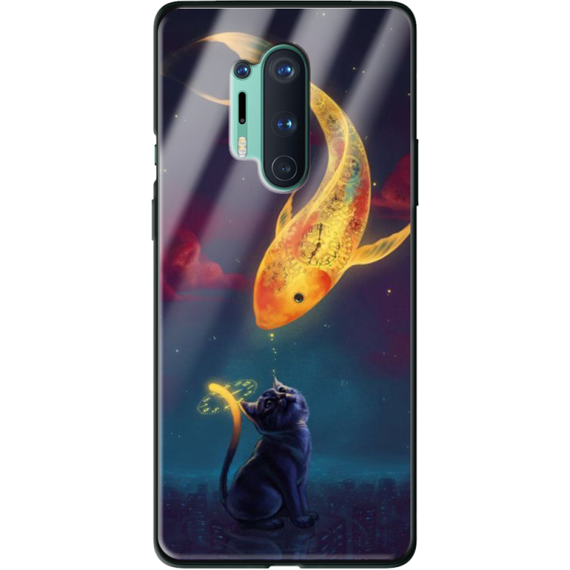 Защитный чехол BoxFace Glossy Panel OnePlus 8 Pro Kitten And Fish