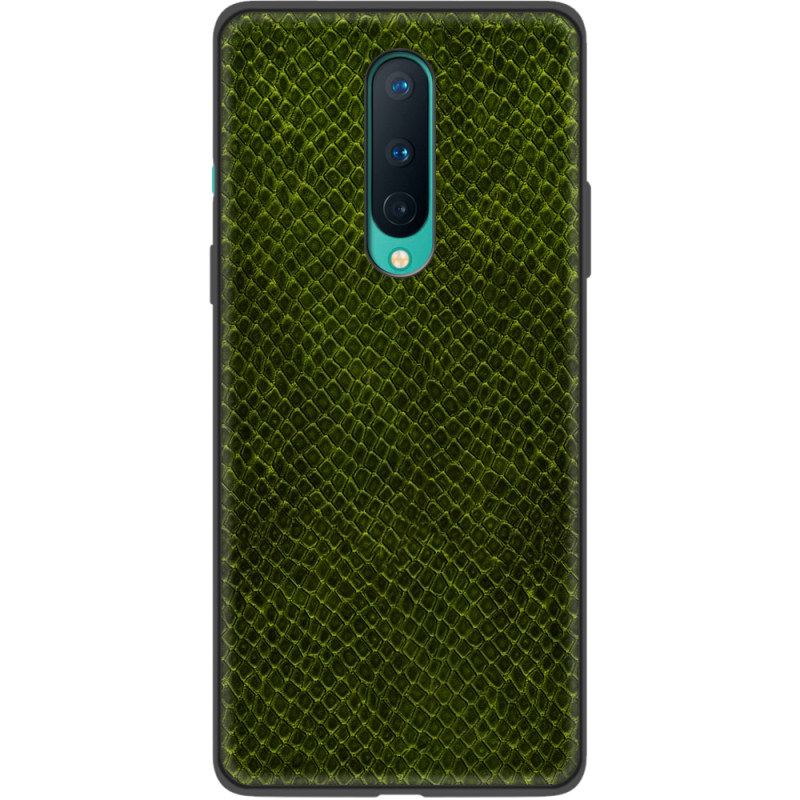Кожаный чехол Boxface OnePlus 8 Snake Forest Green